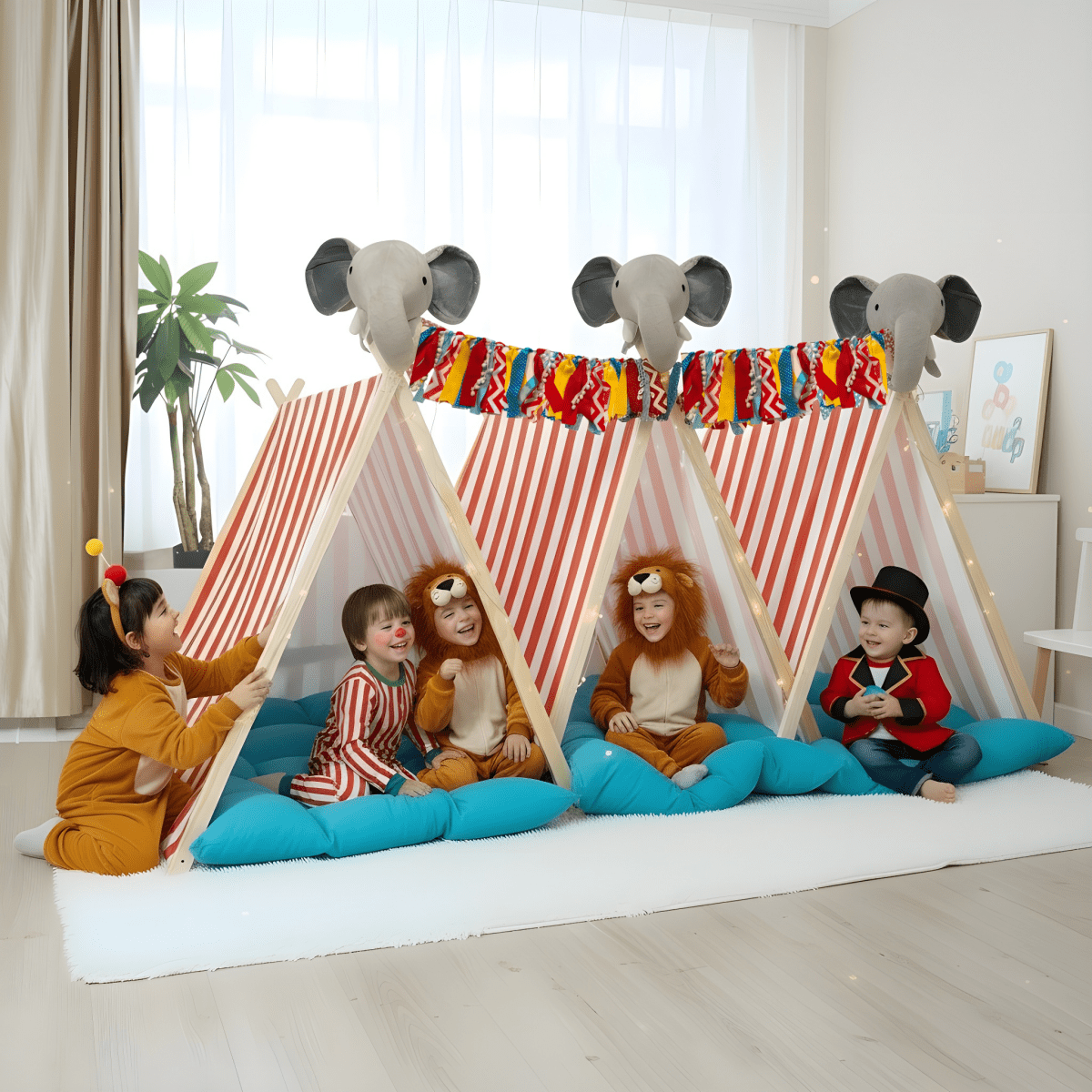 Circus and Carnival Themed Party Sleepover Set Luxe Large Turquoise