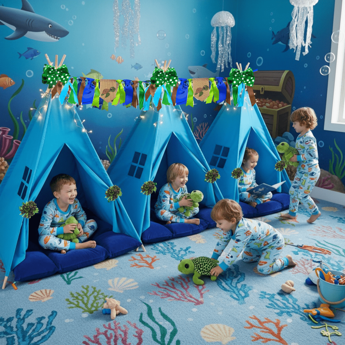 summer infant slumber buddies turtle Sea Turtle Birthday Party Teepee Sleepover Kit