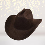 Brown felt cowboy hat, cowgirl hat, western party supplies, rodeo party favors