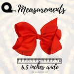 Girls Basic Hair Bow, Girls 6.5 Inch Wide Basic Hair Bow