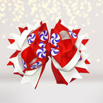 Girls Layered Boutique Hair Bows, 5 inch Fun Print Bows