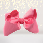 Girls Medium Basic Hair Bow, Solid Ribbon Hair Bow