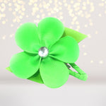 Girls Ribbon Hair Flower on Snappy Clip