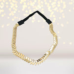 Gold Feather Chain Headband, Grecian Headband, Cleopatra Headband