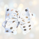 Gold Polka Dot Hair Bows, Pastel and Gold Dot Hair Bow Clip
