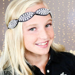 Gold Scalloped Rhinestone Headband, Silver Scalloped Rhinestone Headband