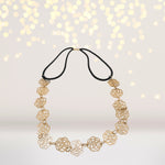 Golden Hippie Flowers Chain Headband, Gold Flower Headband