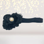 Girls Soft Flower Headband with Pearl Center - Chicky Chicky Bling Bling, LLC