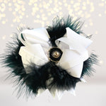 Hair Bow - Marabou Feather Flower Shaped Hair Bow, Marabou Boutique Bow