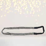 Headband - Pewter Chain Headband, Pewter Rock Headband