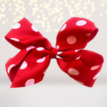 Hair Bow - Polka Dot Hair Bow, 5 Inch Grosgrain Polka Dot Hair Bow For Girls