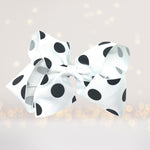 Hair Bow - Polka Dot Hair Bow, 5 Inch Grosgrain Polka Dot Hair Bow For Girls