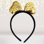 Headband - Reversible Sequin Bow Headband Minnie, Mouse Costume Accessory