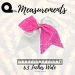 Hair Bow - Sequin And White Cheer Hair Bow, Sequin Cheerleader Ponytail