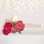 Headband - Shabby Flowers Soft Rainbow Pinwheel Headband, Soft Elastic Headband