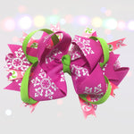 Hair Bow - Sugarplum Snowflake Christmas Hair Bow