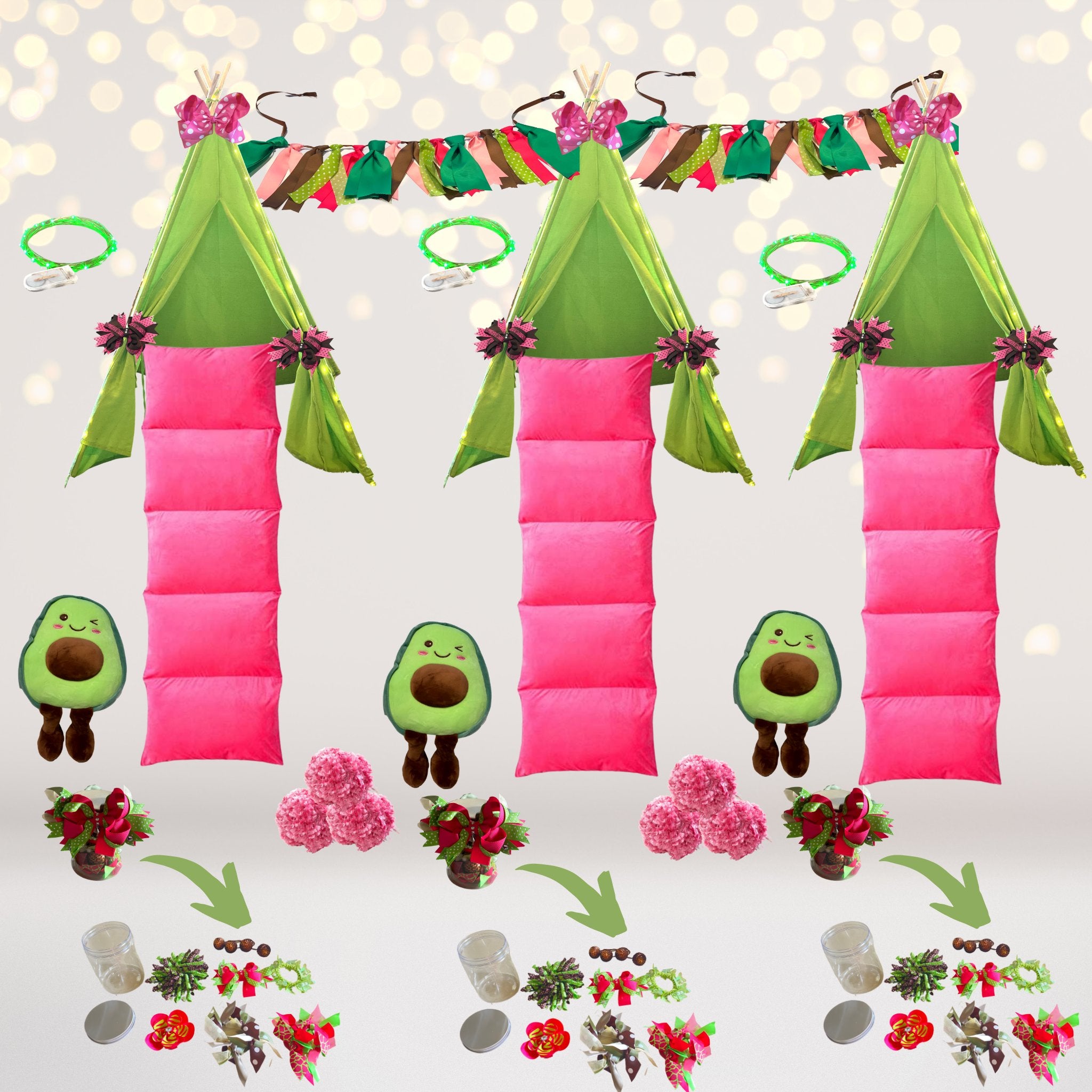 Sleepover Tent Party Bundles, Sleepover Birthday Party Supplies - Chicky Chicky Bling Bling, LLC