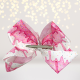back of icing bows- pink icing bow for hair- pink hair barrette- icing hair barrettes