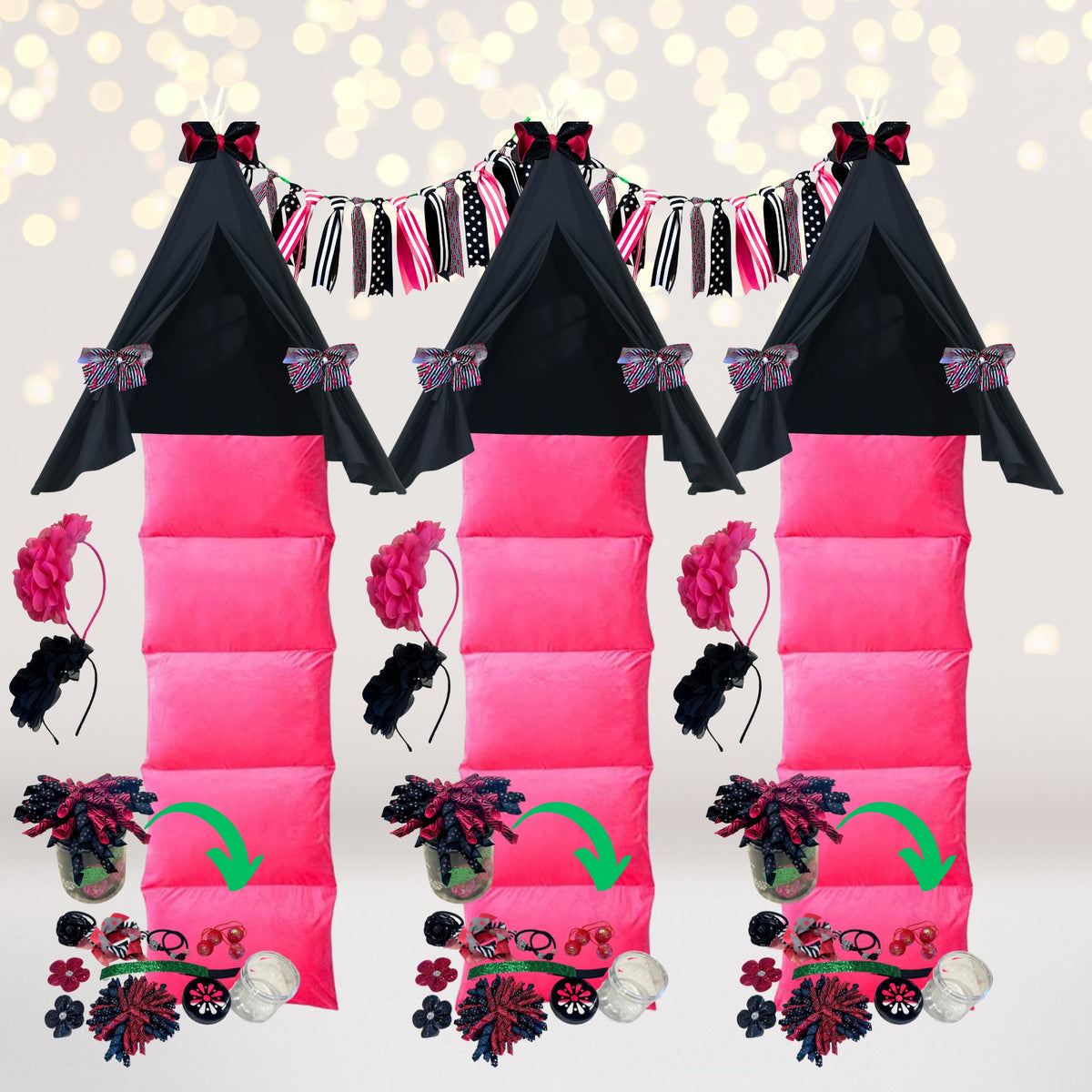 Cherry On Top Teepee Sleepover Party Supplies Kit