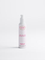 Close-up of the Blemish Care Moisturiser label and dispenser pump mechanism