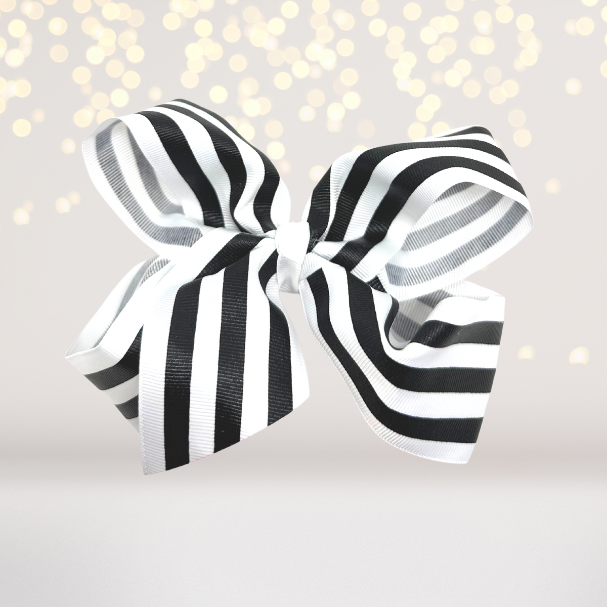 bow white and black stripe- white and black stripe hair barrette- striped bow for hair- hair accessories