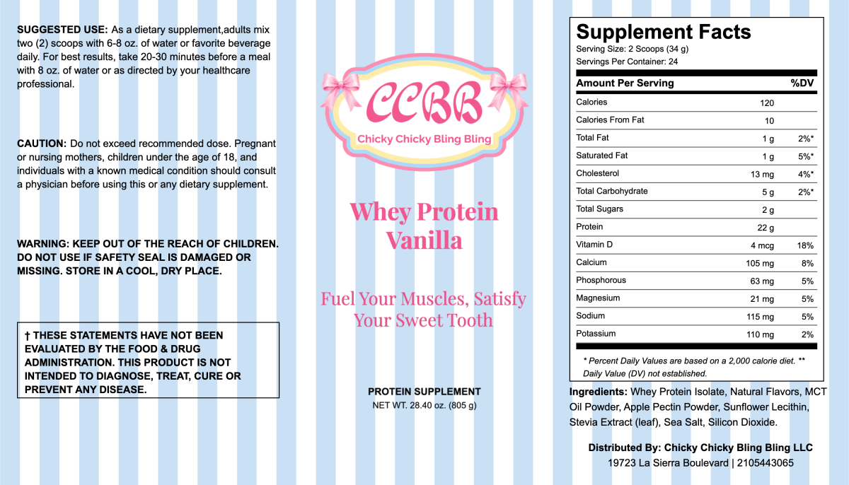 Advanced Vanilla Whey Protein Powder label