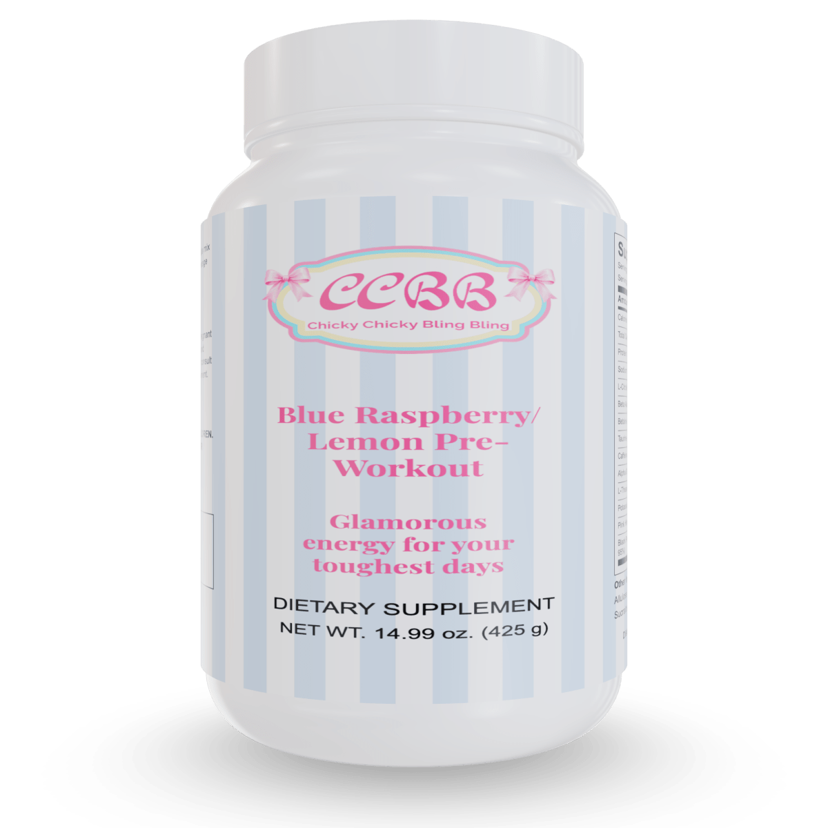 Blue Raspberry Lemon Pre-Workout Supplement Powder by Chicky Chicky Bling Bling