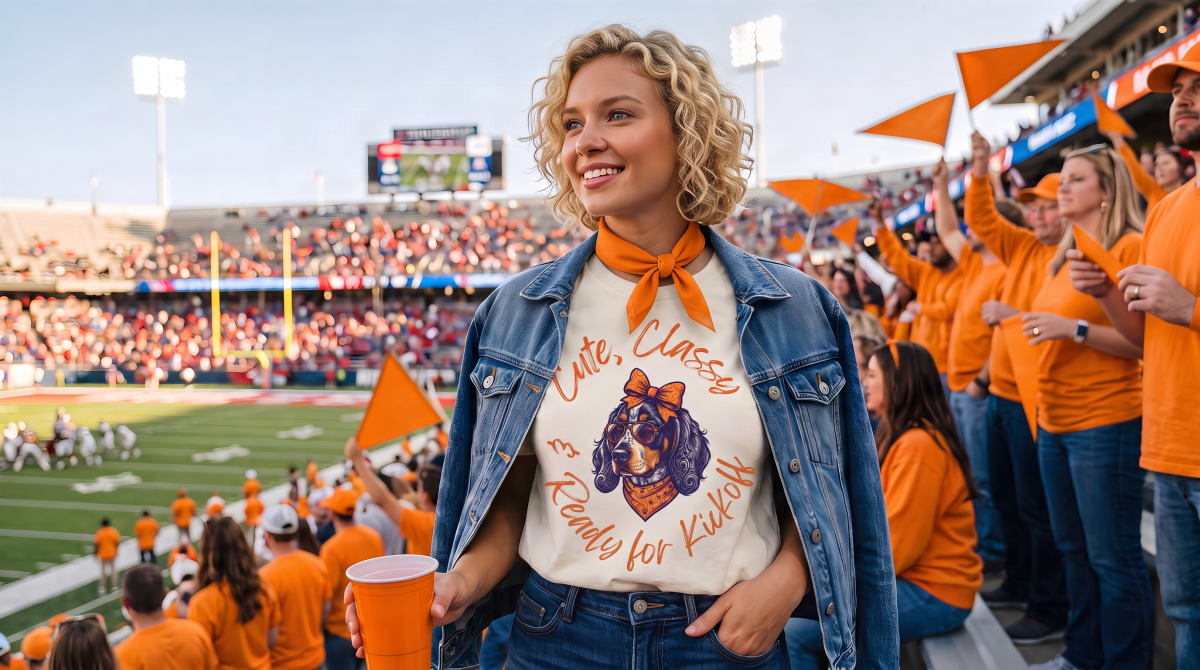 Classic Orange & White Game Day Relaxed Short-Sleeve Tee | Premium Comfort Tailgate Apparel