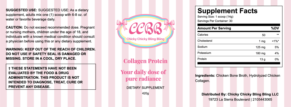 Hydrolyzed Collagen Protein Powder Supplement label