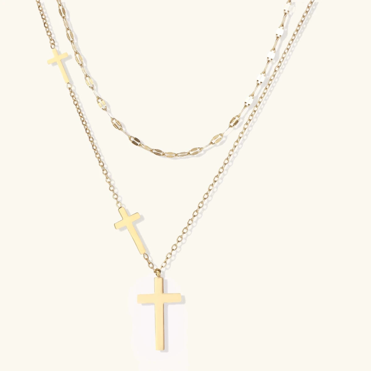 Divine Layers Cross Necklace Set | Chicky Chicky Bling Bling