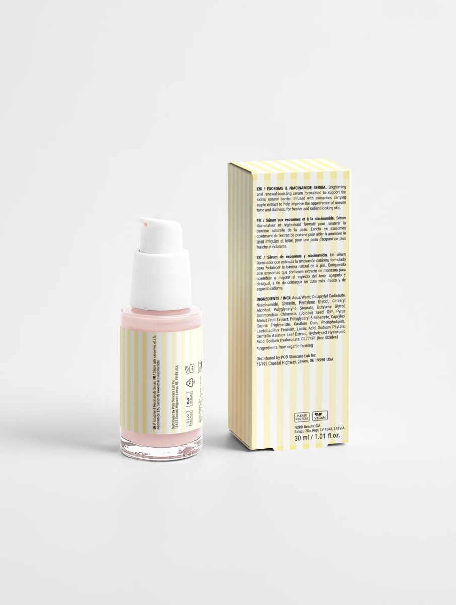 Hydrating and brightening skin serum dropper bottle packaging