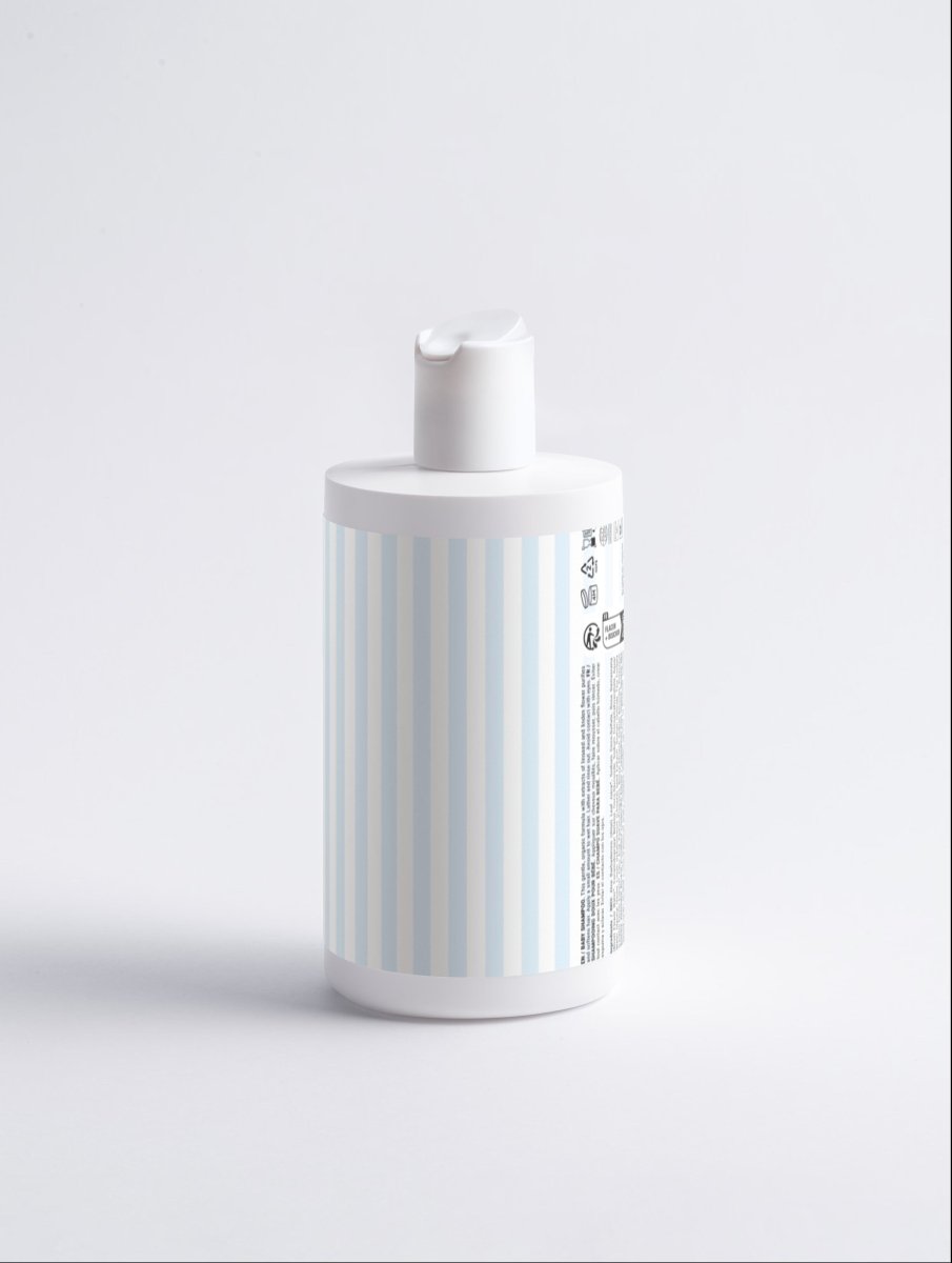 Side angle view of the Gentle Baby Shampoo pump bottle