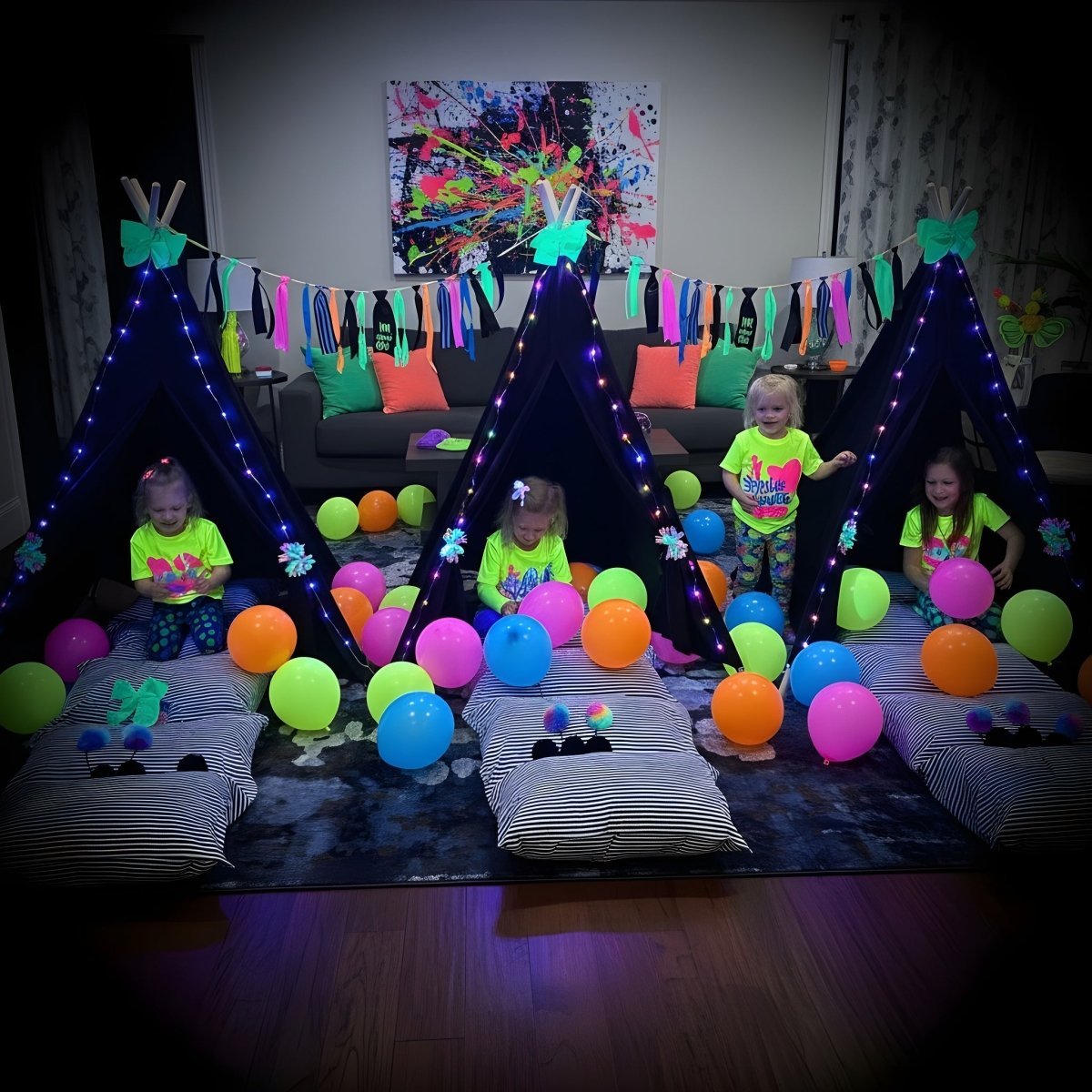 Glow Party - Glow in the Dark Party Sleepover Kit - Neon Party Supplies