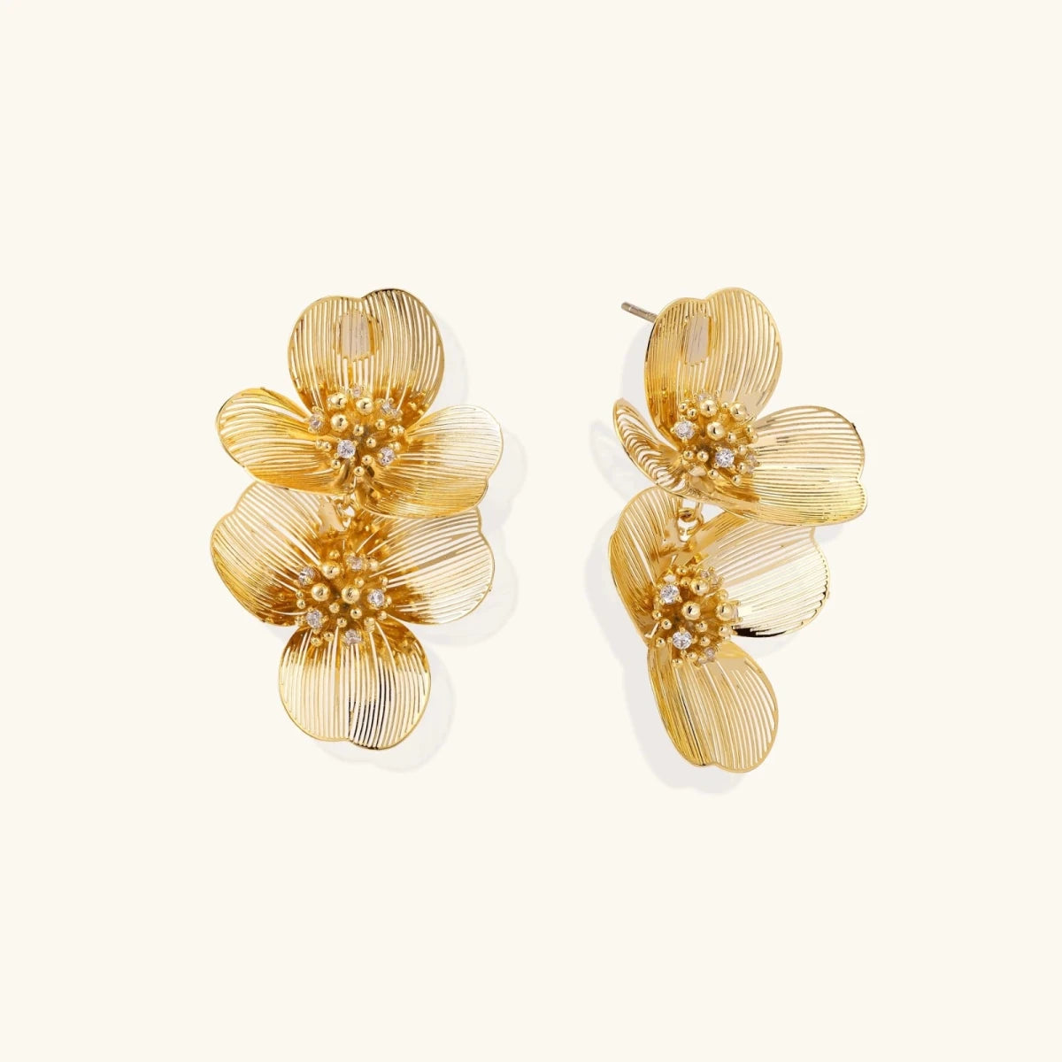 Golden Bloom Double Earrings | Chicky Chicky Bling Bling