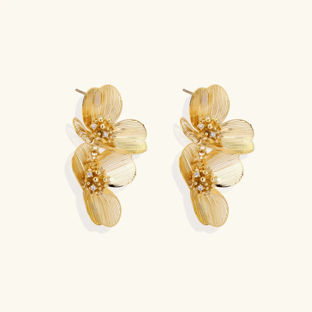 Golden Bloom Double Earrings | Chicky Chicky Bling Bling