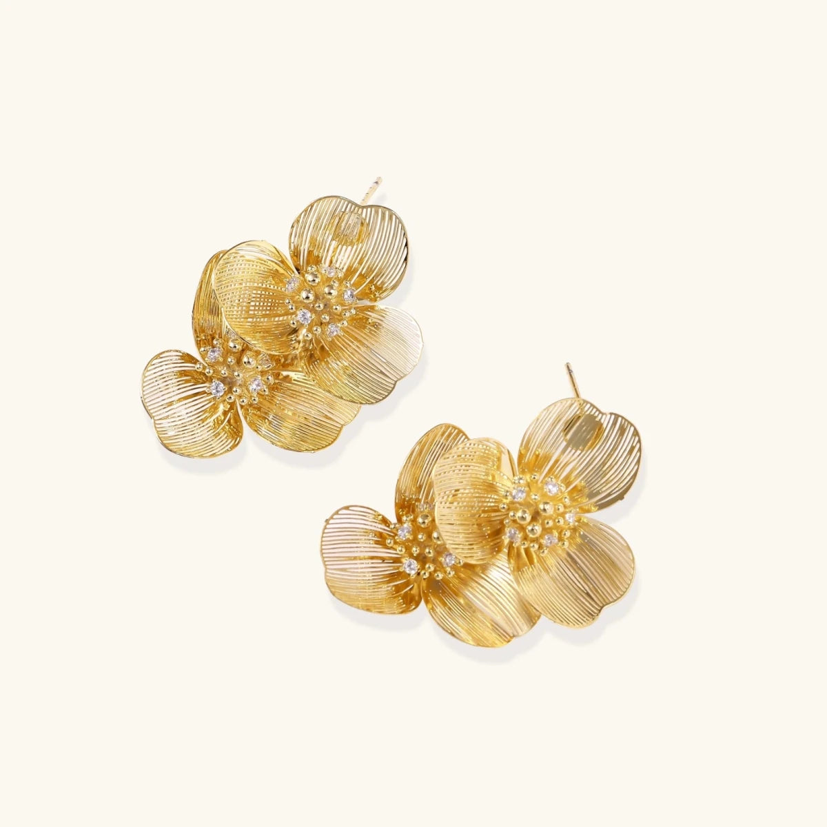Golden Bloom Double Earrings | Chicky Chicky Bling Bling