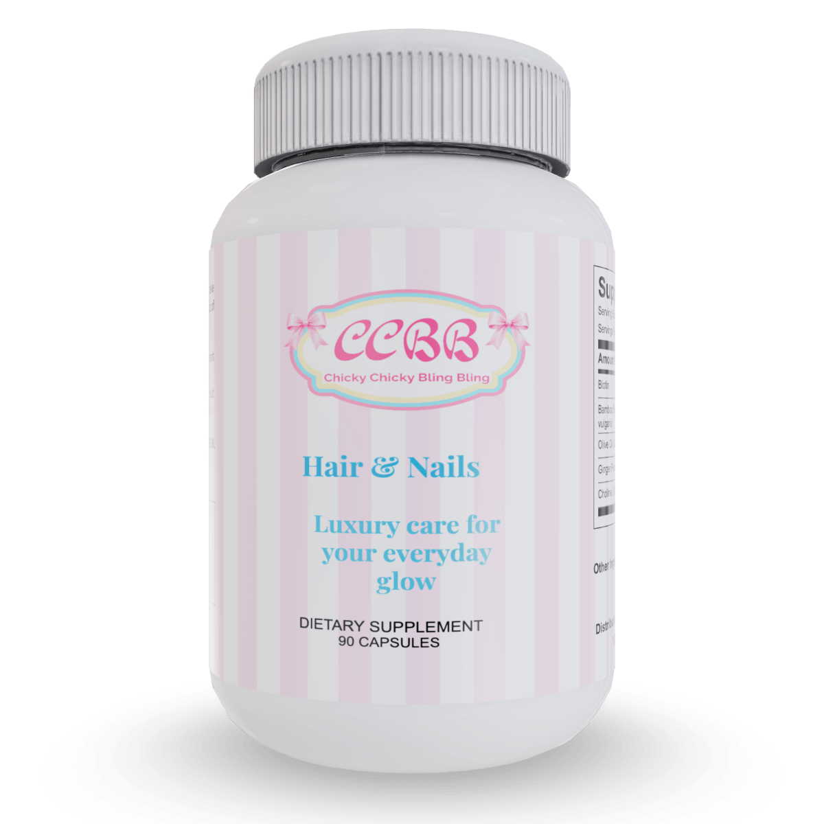 Hair, Skin & Nails Vitamin Supplement Bottle by Chicky Chicky Bling Bling
