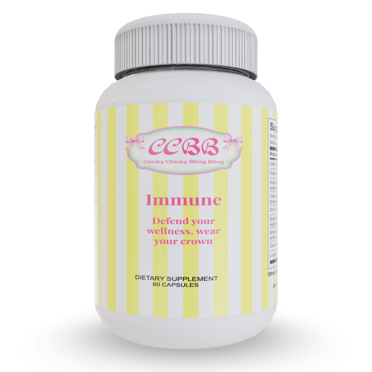 Immune Support Vitamin Supplement Bottle by Chicky Chicky Bling Bling