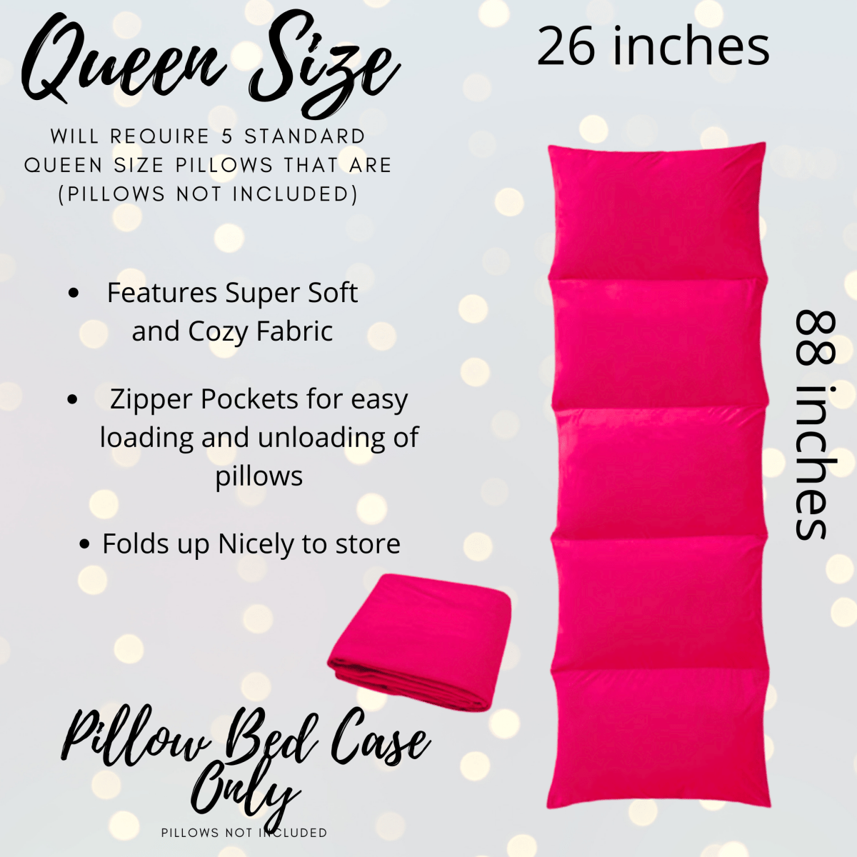 Magenta Hot Pink Pillow Bed dimensions