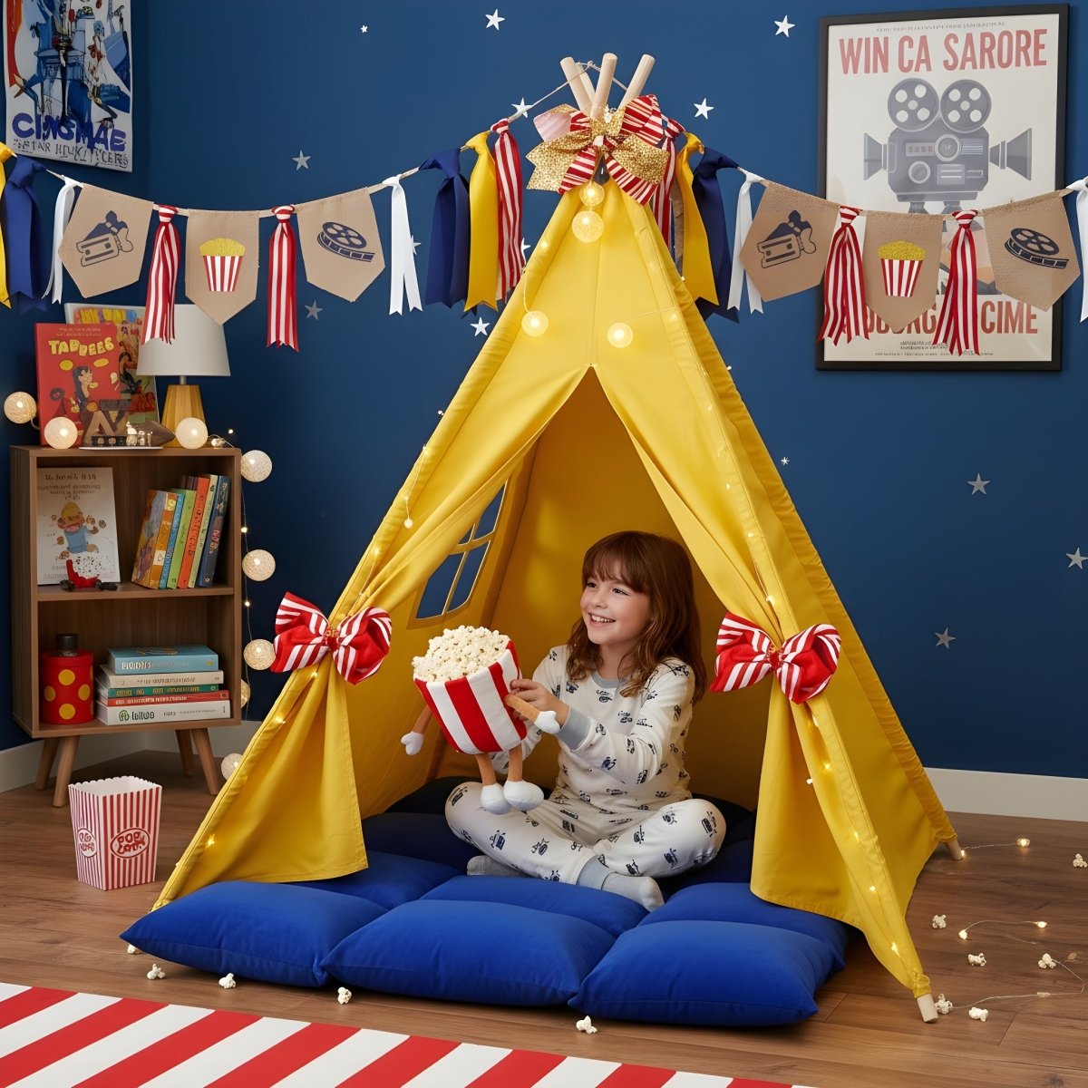 Movie Night Kids Tent Gift Set, Sleepover Play Set