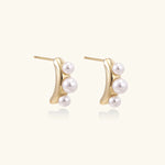 Pearl Trio Curve Studs | Chicky Chicky Bling Bling