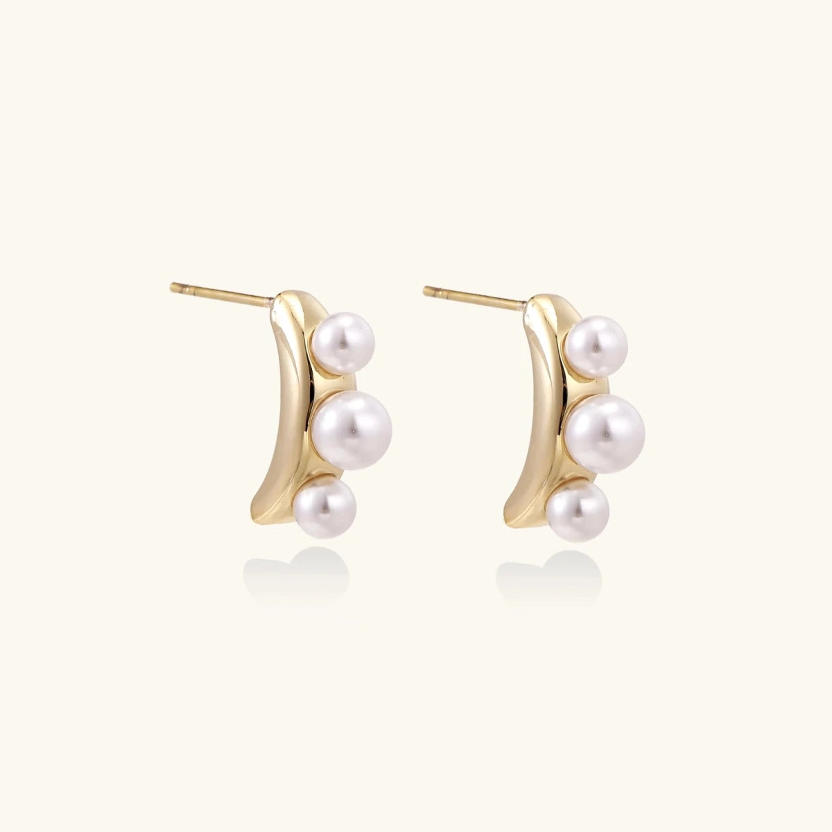 Pearl Trio Curve Studs | Chicky Chicky Bling Bling
