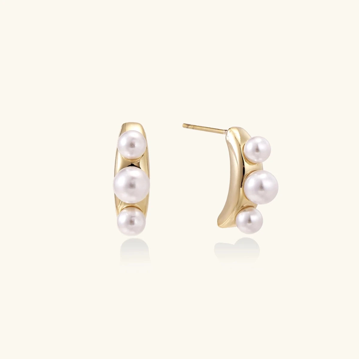 Pearl Trio Curve Studs | Chicky Chicky Bling Bling