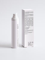 Anti-aging peptide and hyaluronic acid face moisturizer bottle side view