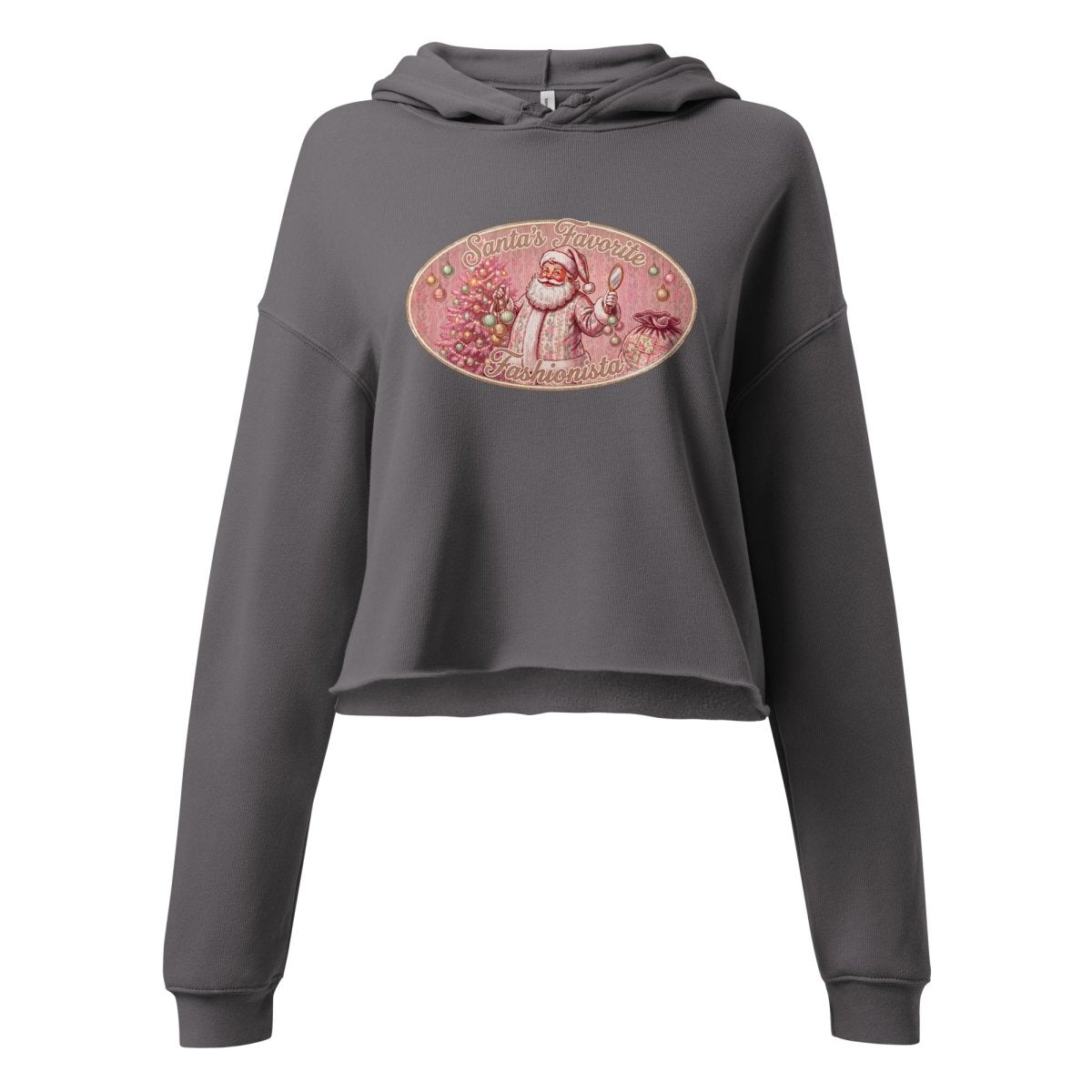 Santa's Favorite Fashionista Cropped Hoodie | Festive Holiday Lounge