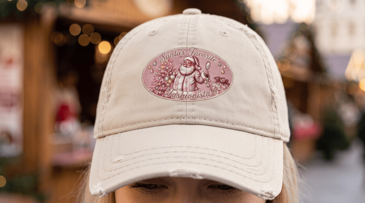 Santa's Favorite Fashionista Distressed Hat