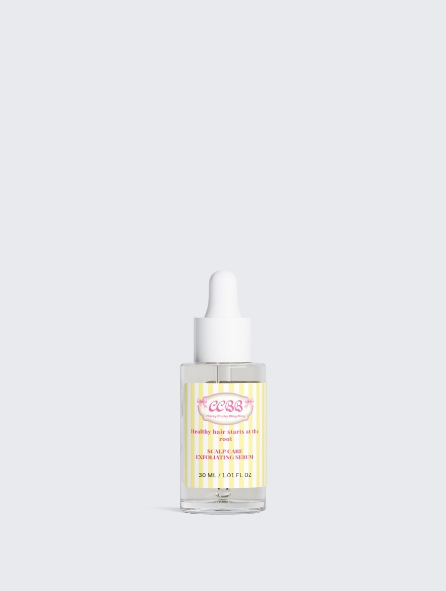 Nourishing scalp treatment bottle side view for healthy hair roots