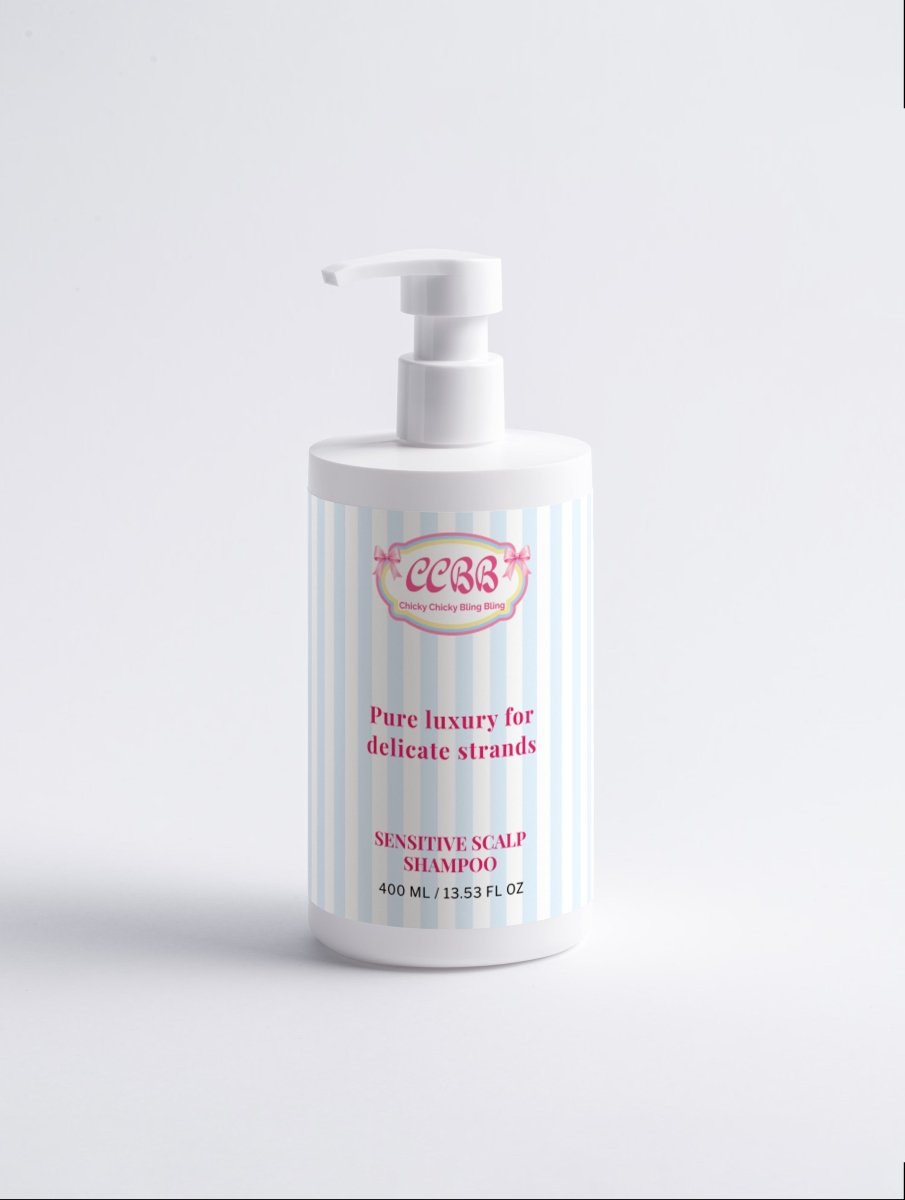 Chicky Chicky Bling Bling Sensitive Scalp Shampoo bottle on a clean white background