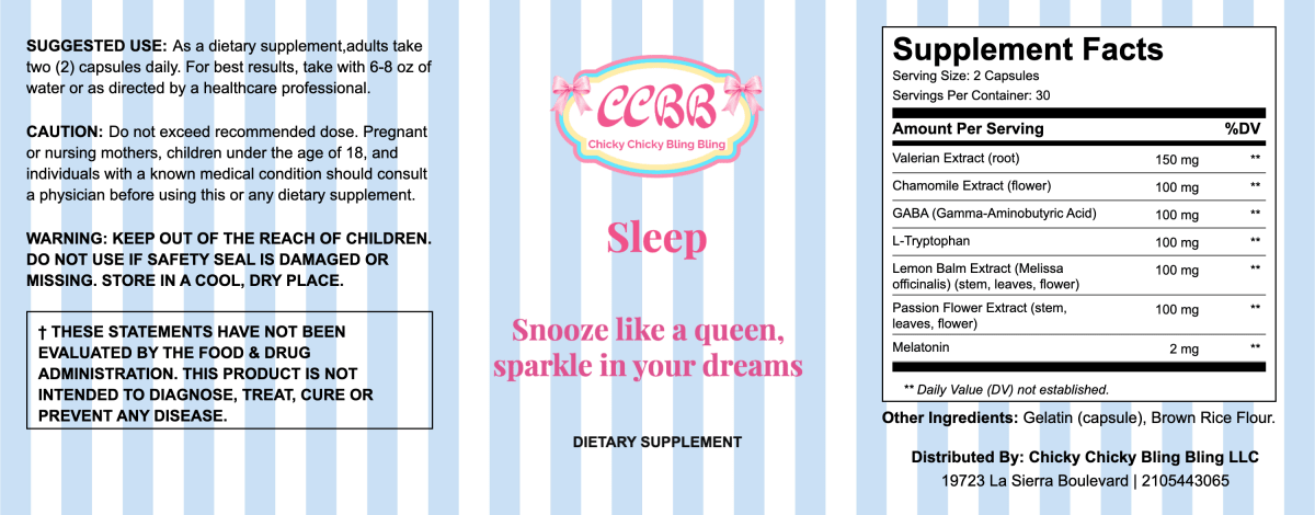 Natural Sleep Support & Relaxation Supplement label