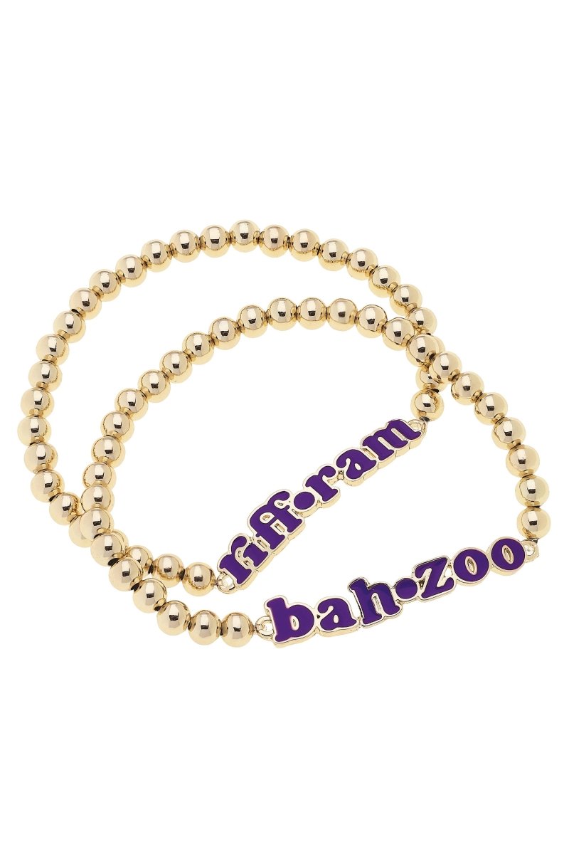 TCU Horned Frogs Slogan Ball Bead Bracelet Set of 2